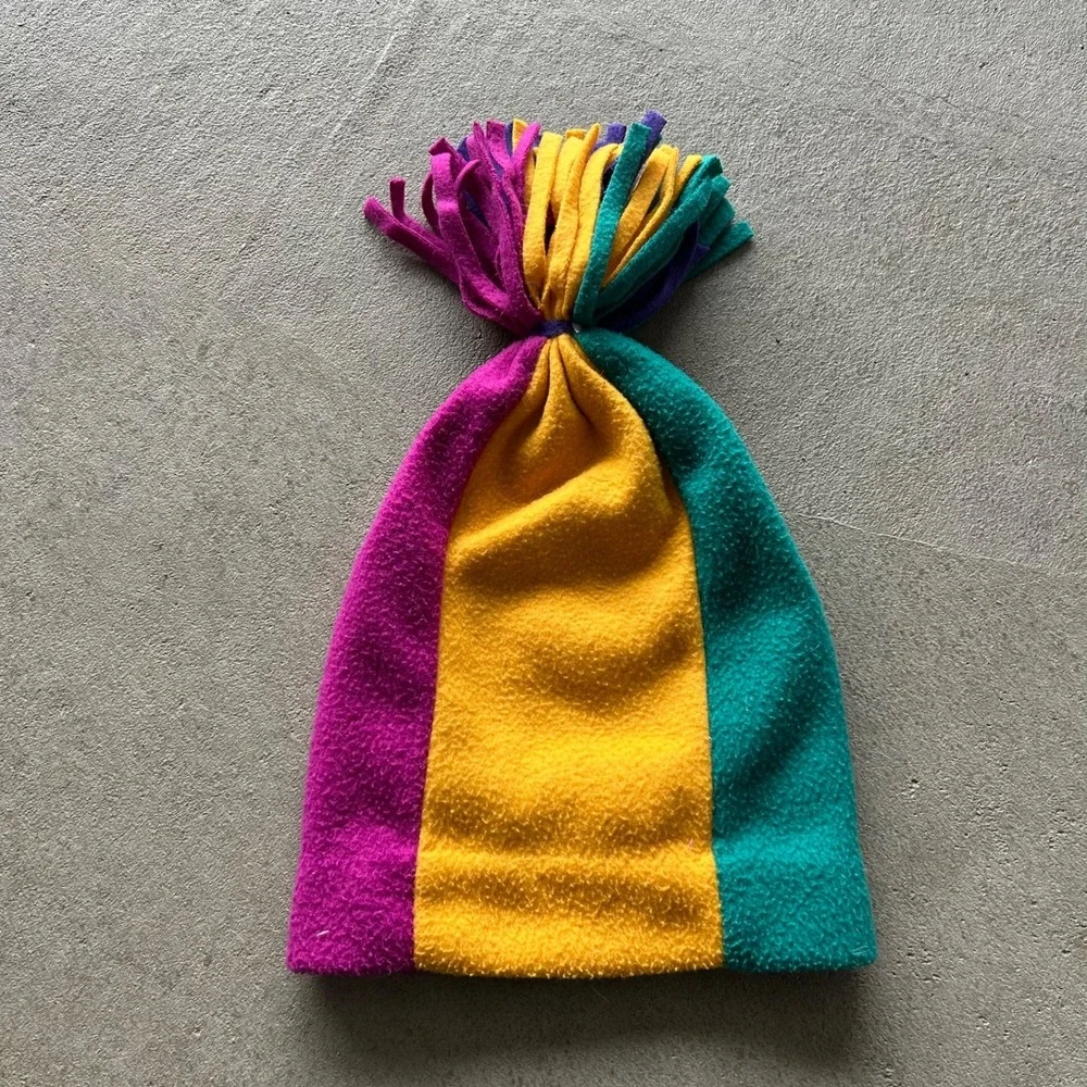 Vintage 90s Disney Minnie Mouse‎ Beanie Hat Cap YOUTH Purple Pink Green Fleece